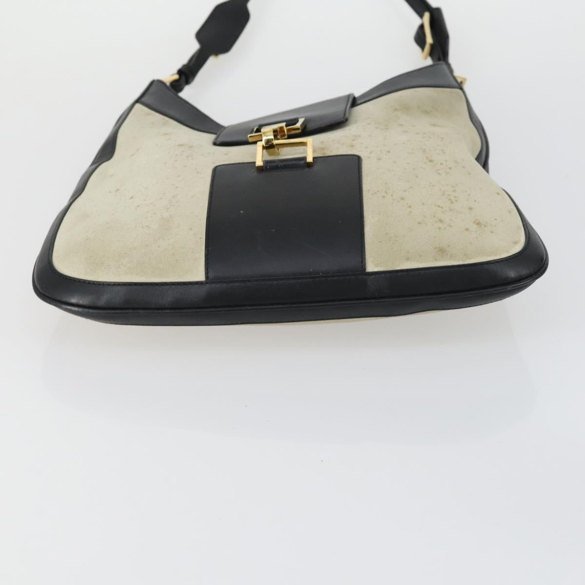 GUCCI GG Canvas Shoulder Bag Leather 6 Set Beige Black Navy Auth fm4975