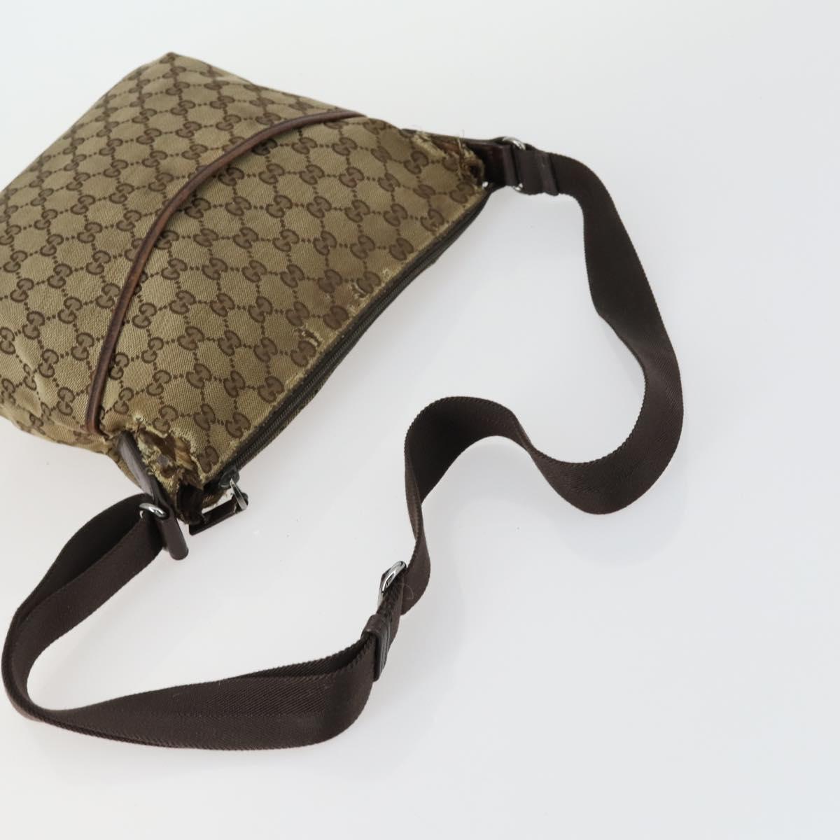 GUCCI GG Canvas Web Sherry Line Shoulder Bag 5 Set Beige Red Auth fm4976