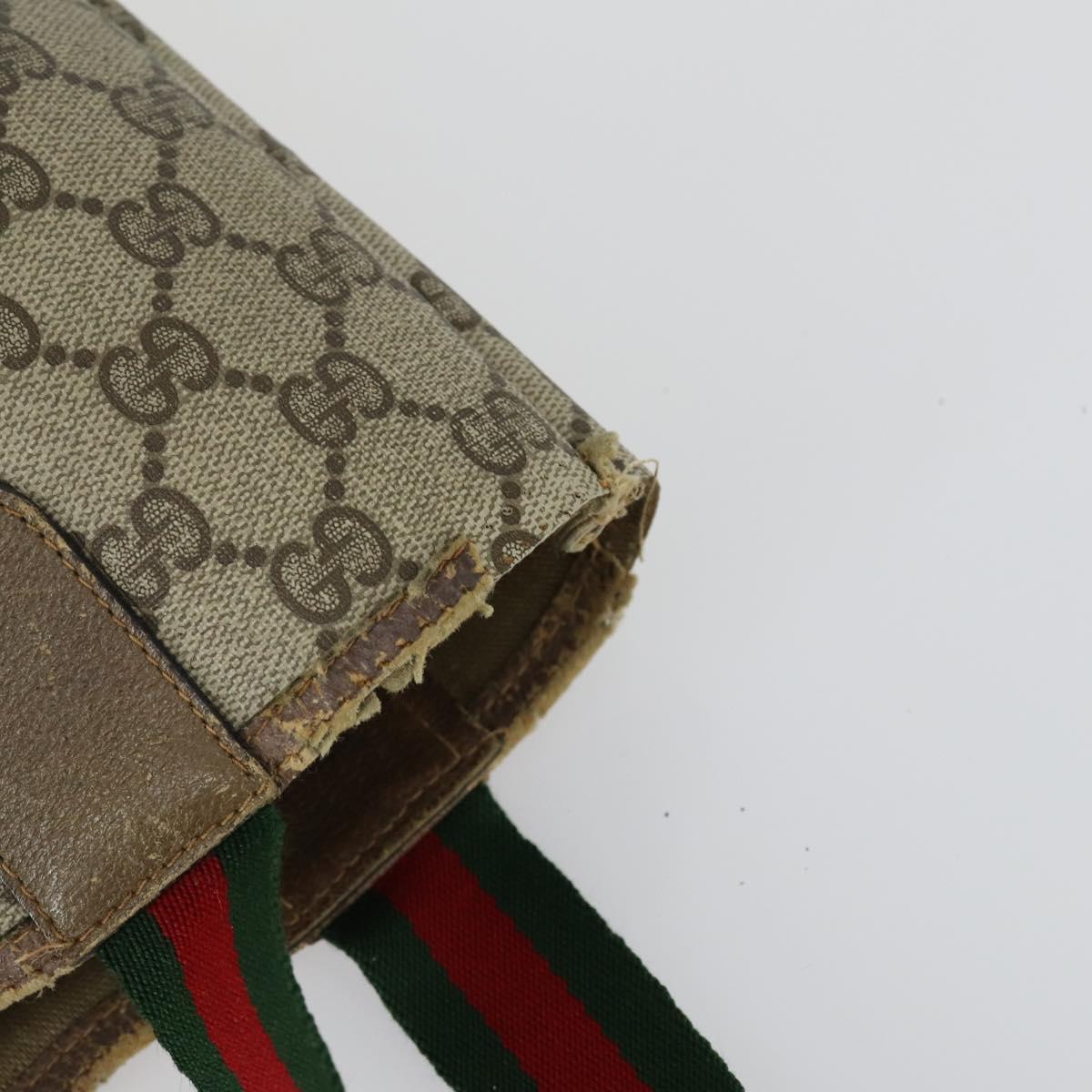 GUCCI GG Canvas Web Sherry Line Shoulder Bag 5 Set Beige Red Auth fm4976