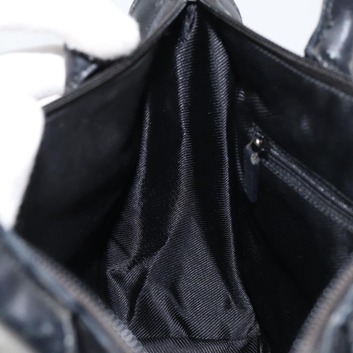 GUCCI GG Canvas Tote Bag Black Silver 000 0855 Auth fm4978