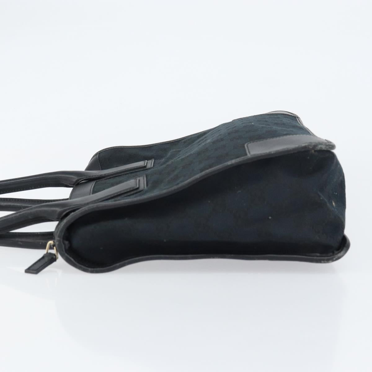 GUCCI GG Canvas Tote Bag Black Silver 000 0855 Auth fm4978