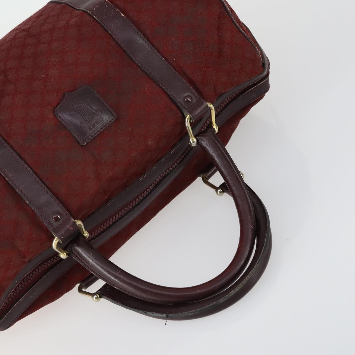 CELINE Macadam Canvas Shoulder Bag PVC Leather 3 Set Red Brown Auth fm4983