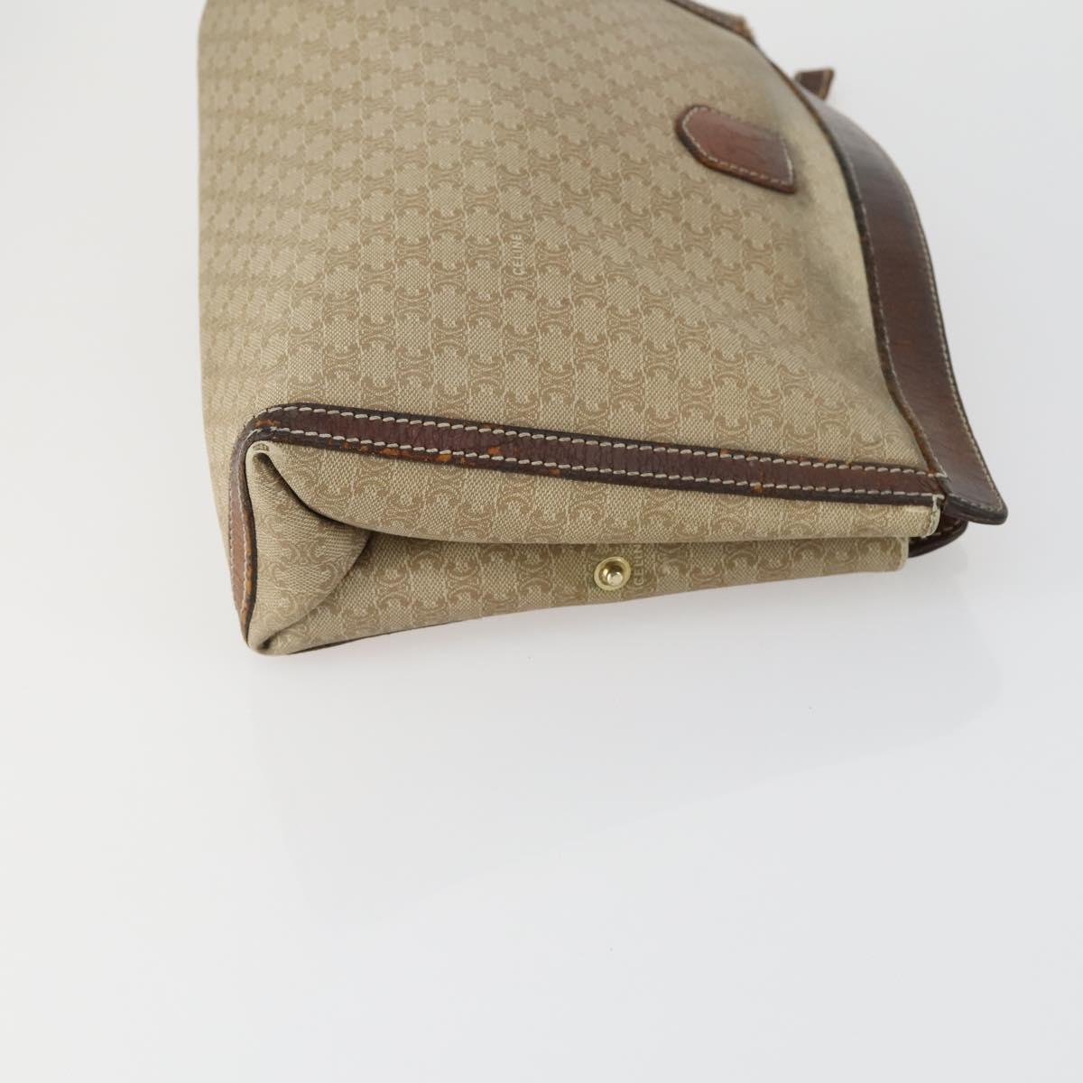 CELINE Macadam Canvas Clutch Bag PVC Leather 4 Set Beige White Auth fm4984