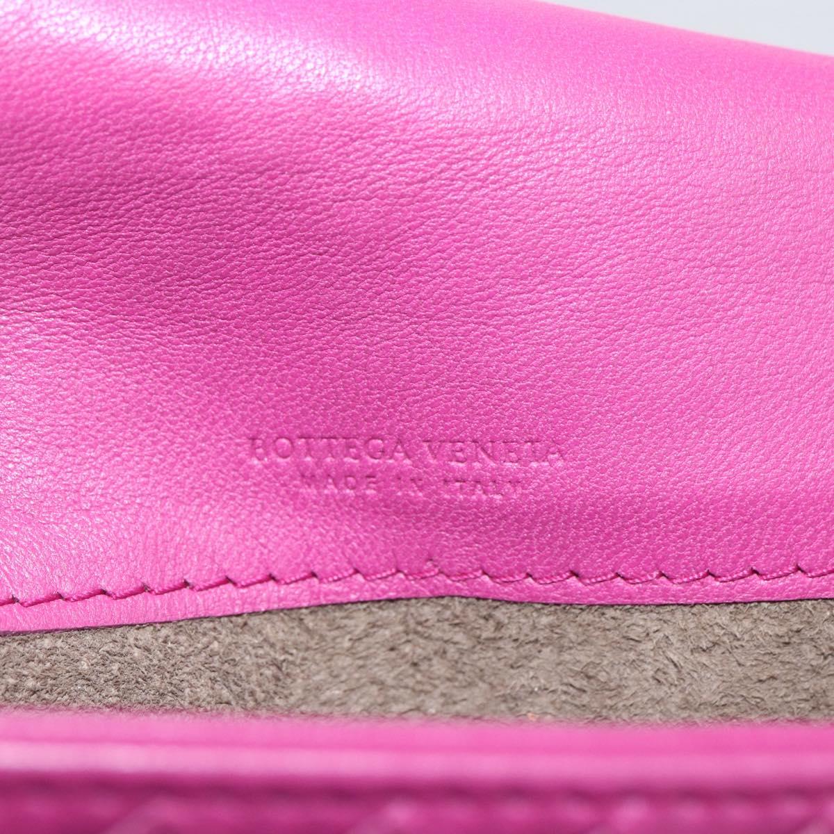 BOTTEGA VENETA INTRECCIATO Pouch Leather Pink 233813 Auth fm5005