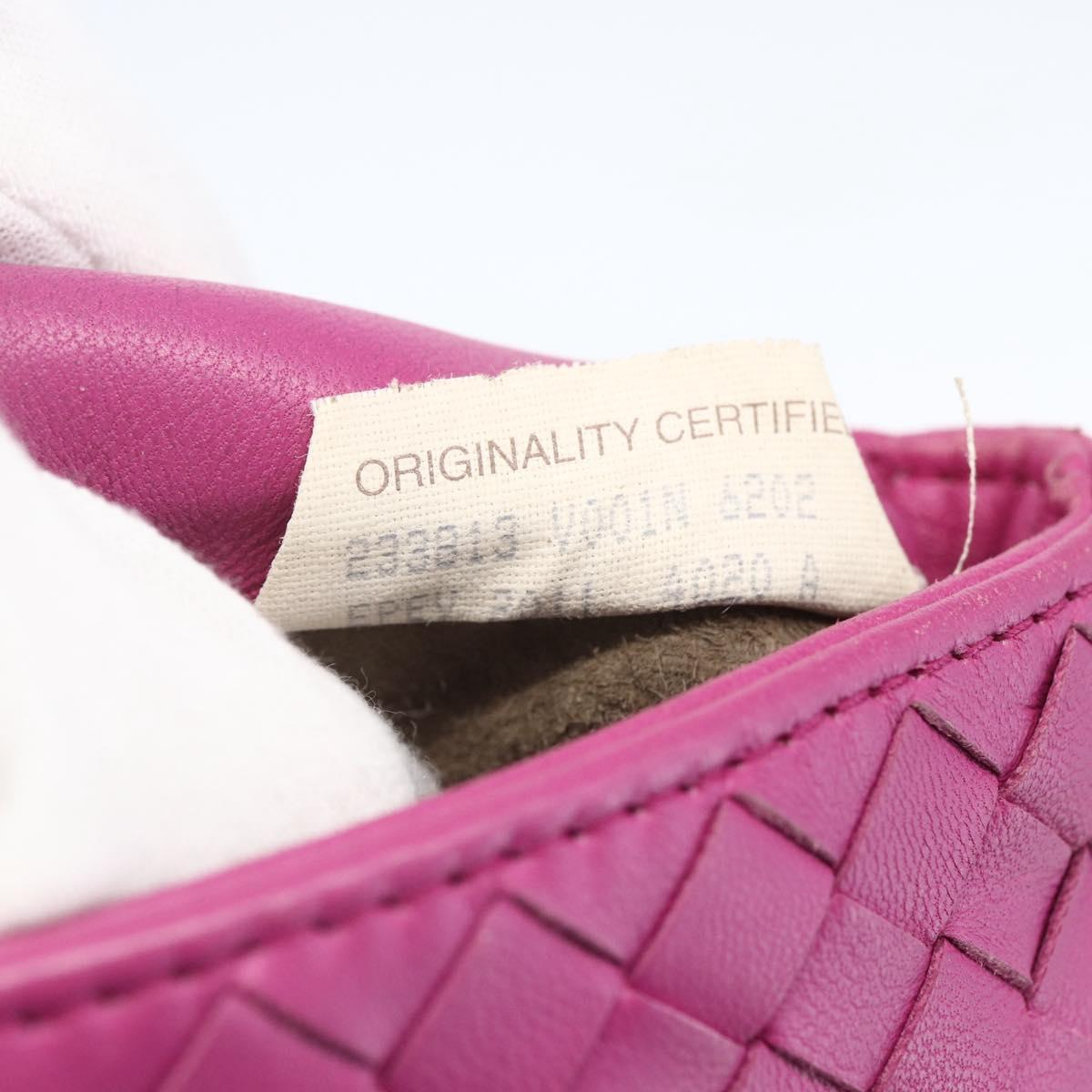 BOTTEGA VENETA INTRECCIATO Pouch Leather Pink 233813 Auth fm5005