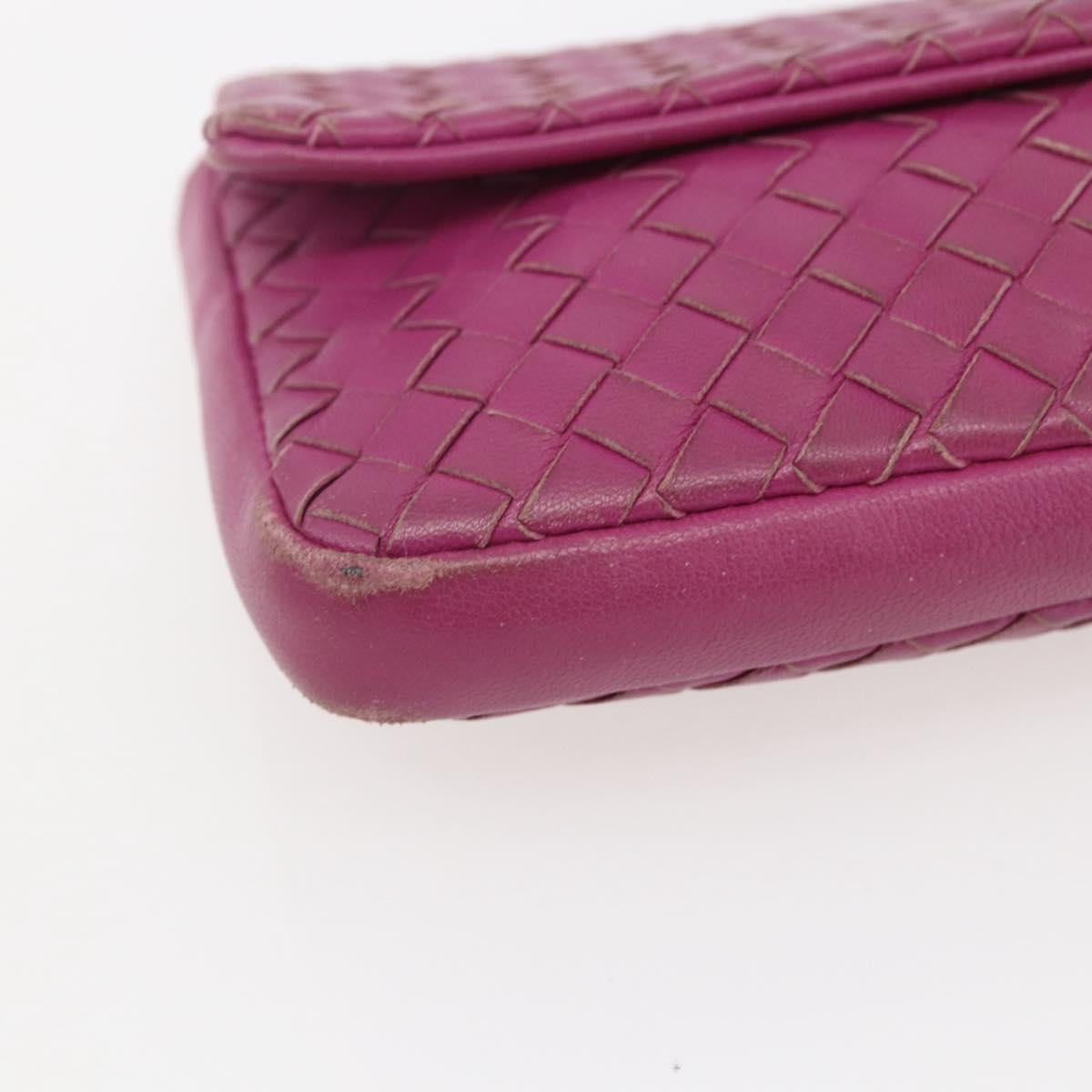 BOTTEGA VENETA INTRECCIATO Pouch Leather Pink 233813 Auth fm5005