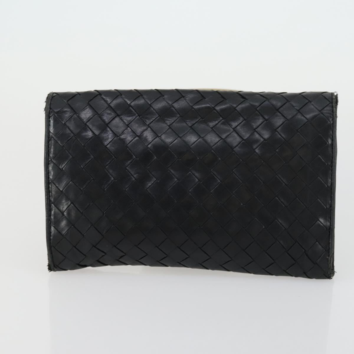 BOTTEGA VENETA INTRECCIATO Bag Leather Nylon 3 Set Beige Black Auth fm5006