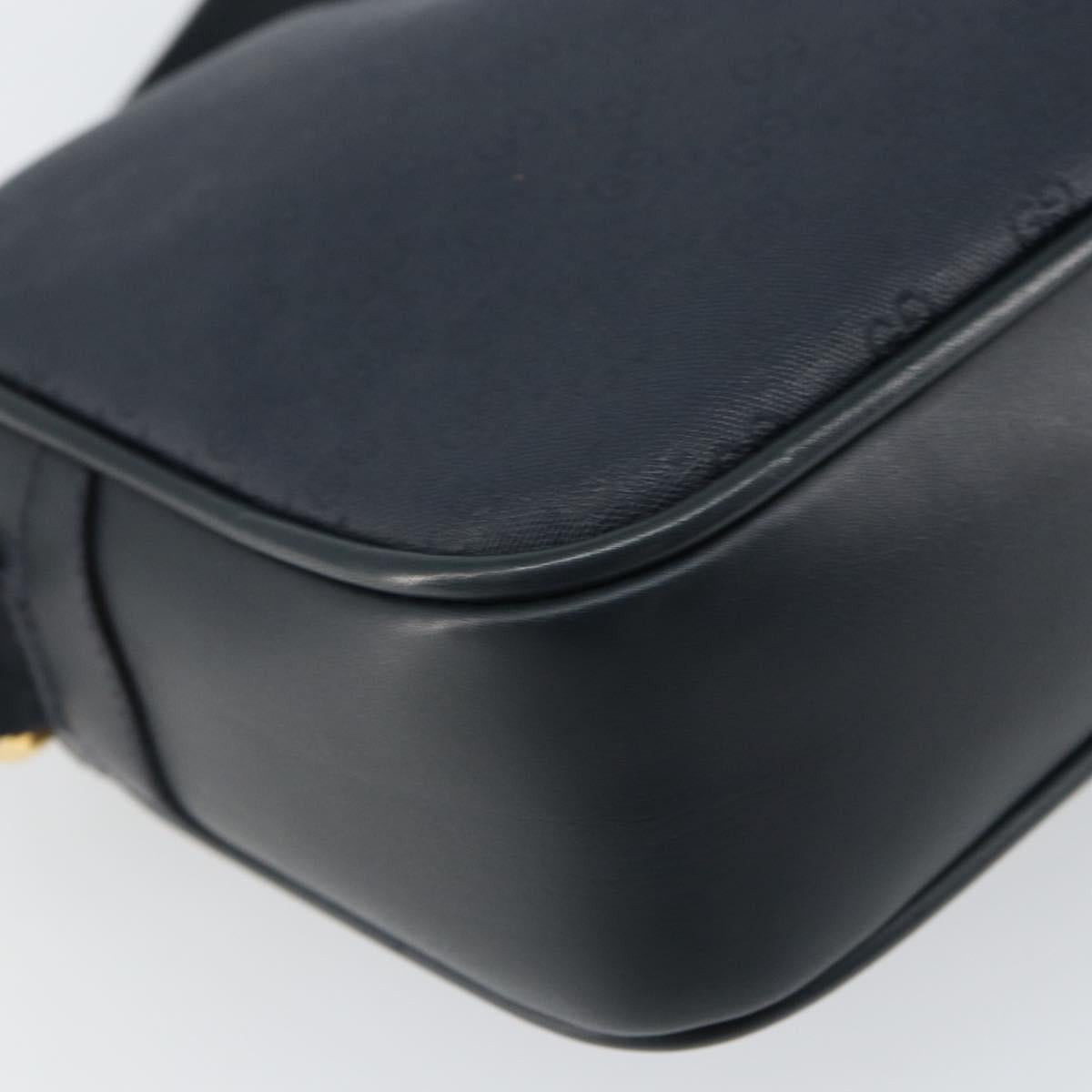 GUCCI Micro GG Supreme Bag PVC Leather Black Gold 007 01422 0137 Auth fm5014