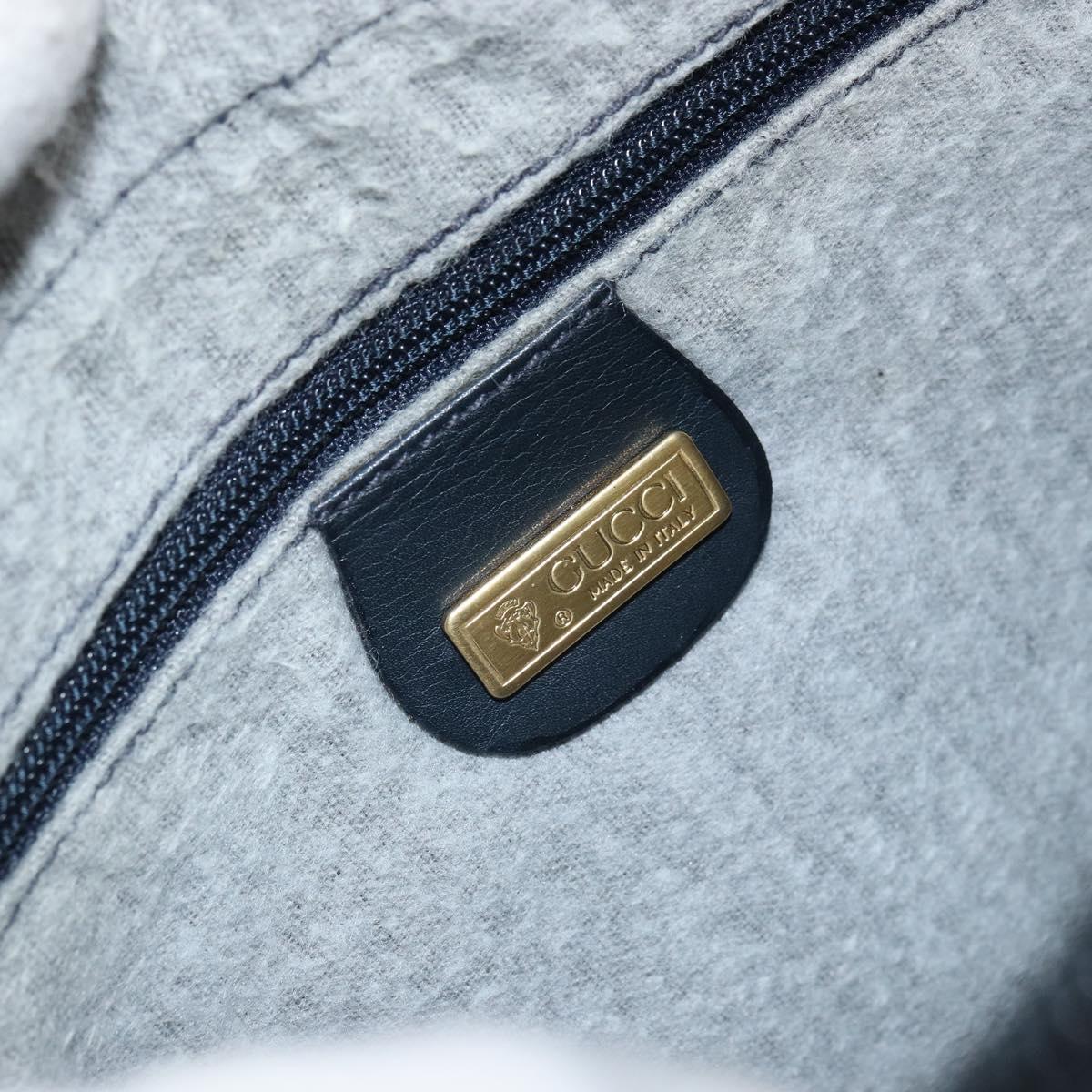 GUCCI Micro GG Supreme Bag PVC Leather Black Gold 007 01422 0137 Auth fm5014