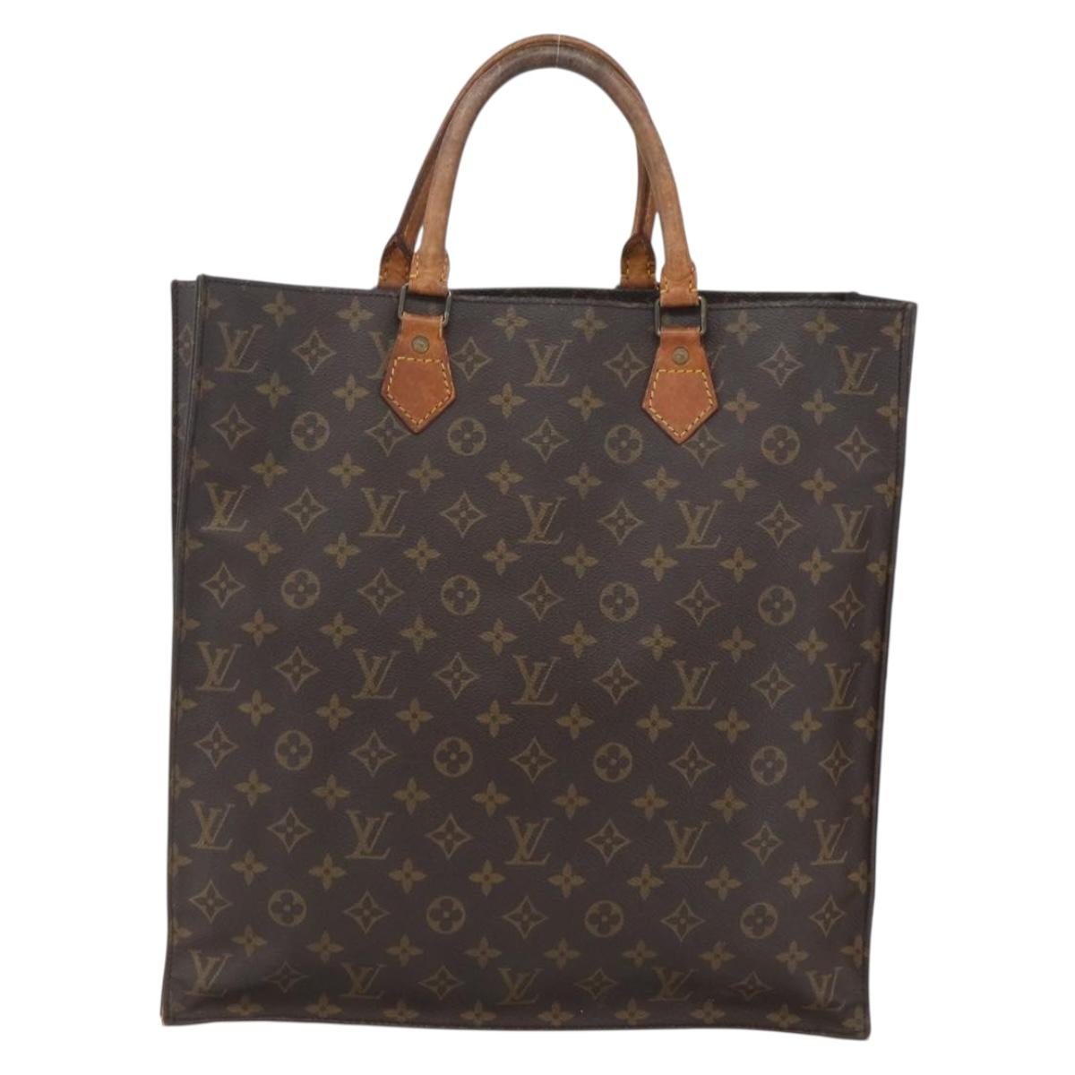 LOUIS VUITTON Monogram Sac Plat Hand Bag M51140 LV Auth fm5042