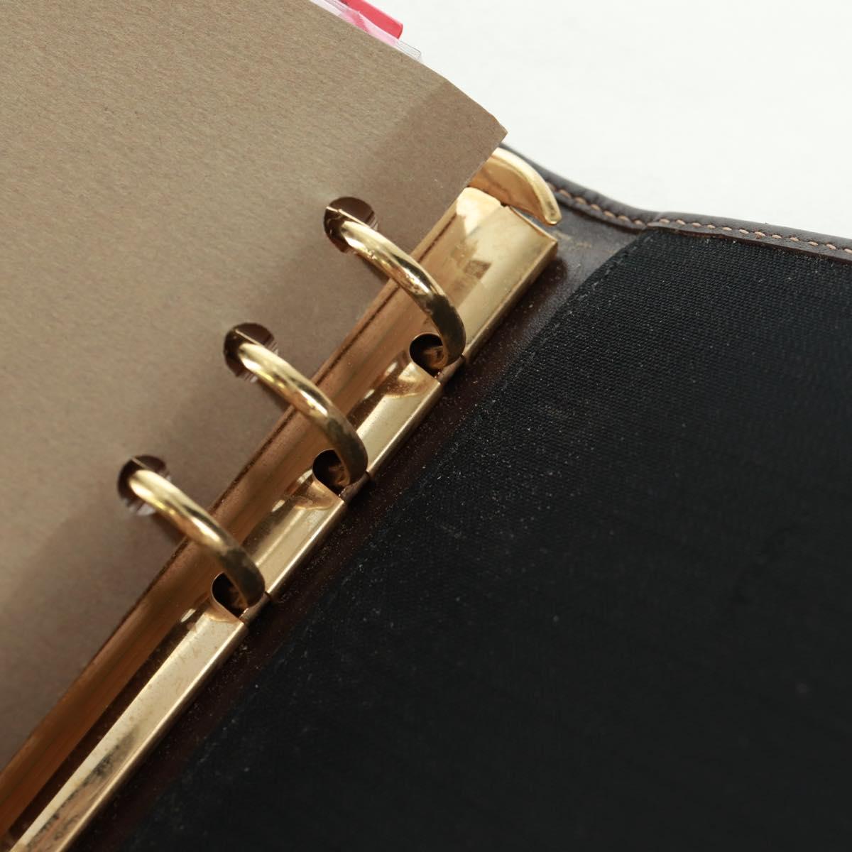 FENDI Zucca Canvas Agenda Day Planner Cover Brown Black Auth fm5048V