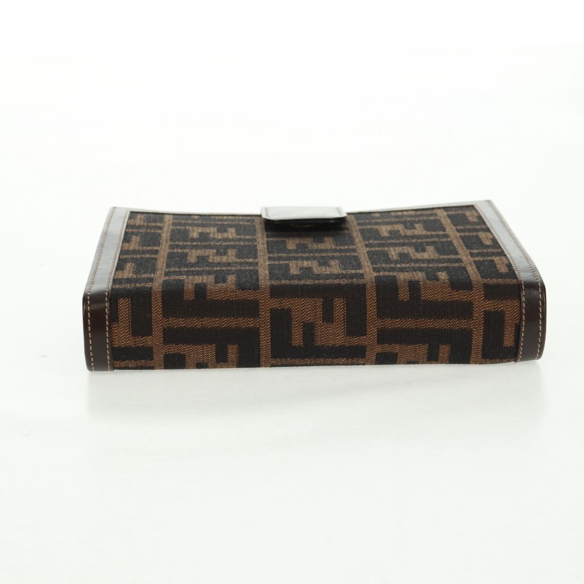 FENDI Zucca Canvas Agenda Day Planner Cover Brown Black Auth fm5048V