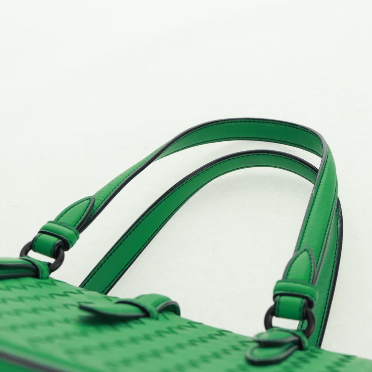 BOTTEGA VENETA INTRECCIATO Hand Bag Leather Green Auth fm5052V