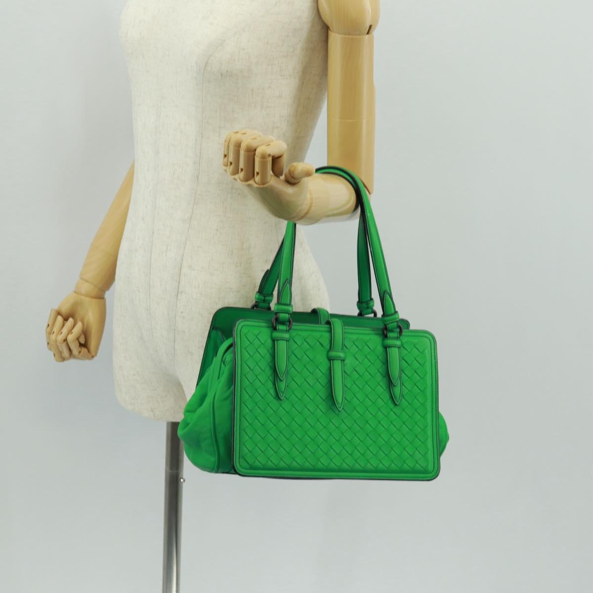 BOTTEGA VENETA INTRECCIATO Hand Bag Leather Green Auth fm5052V