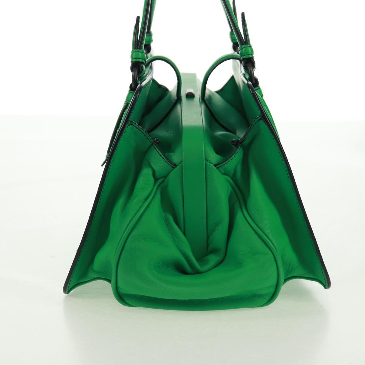 BOTTEGA VENETA INTRECCIATO Hand Bag Leather Green Auth fm5052V