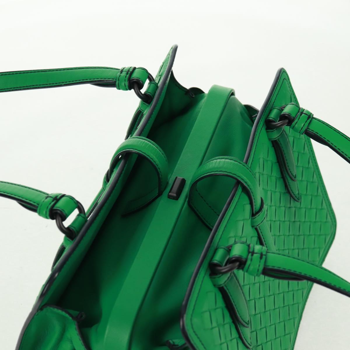 BOTTEGA VENETA INTRECCIATO Hand Bag Leather Green Auth fm5052V