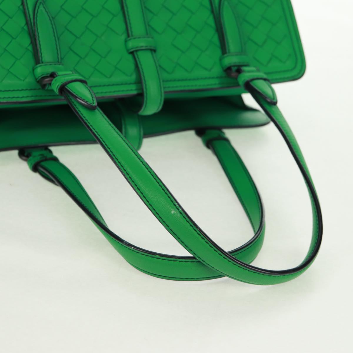 BOTTEGA VENETA INTRECCIATO Hand Bag Leather Green Auth fm5052V