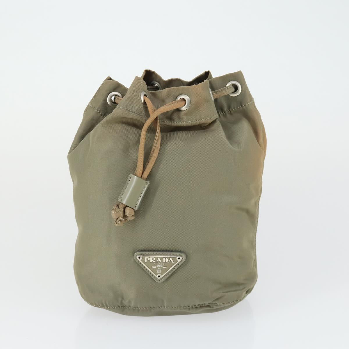 PRADA Bag Nylon 5 Set Black Khaki blue Auth fm5059