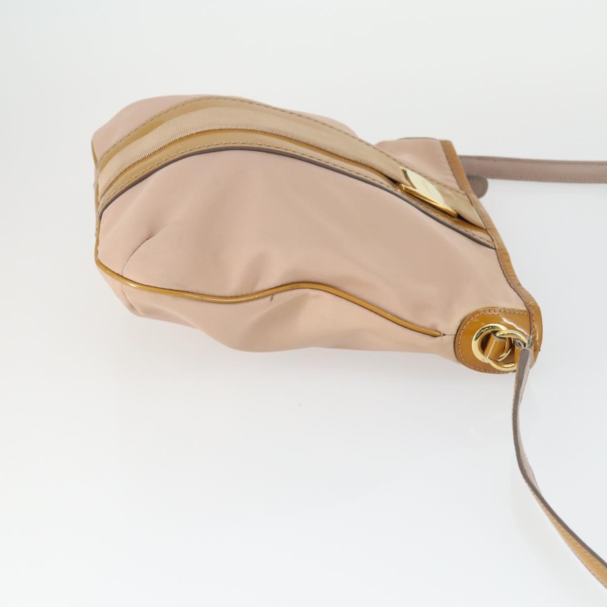 Salvatore Ferragamo Vala Bag Leather nylon 3 Set Beige Brown Auth fm5064