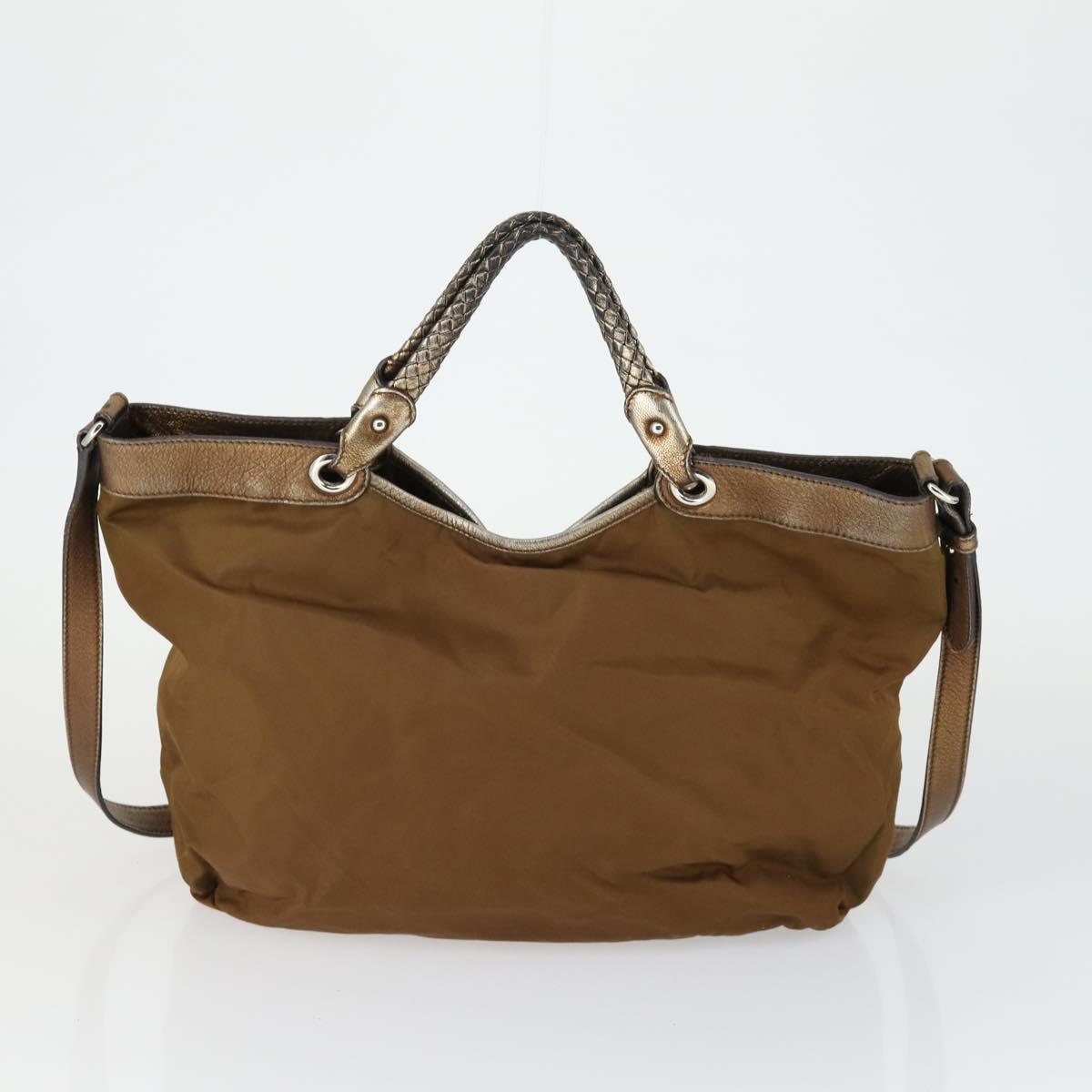 Salvatore Ferragamo Vala Bag Leather nylon 3 Set Beige Brown Auth fm5064