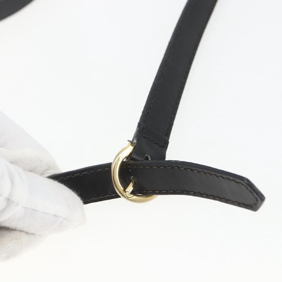 Salvatore Ferragamo Vala Shoulder Bag Leather Black Gold Auth fm5071