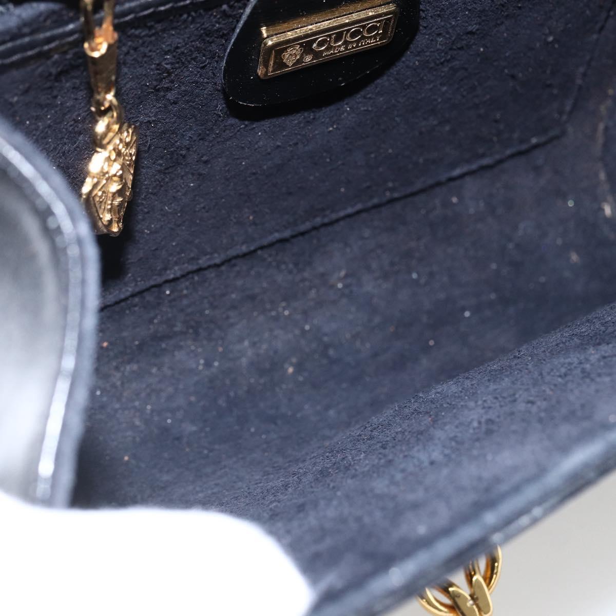GUCCI Shoulder Bag Leather Black Gold 004 056 0219 Auth fm5081