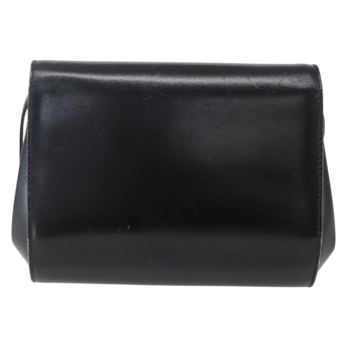GUCCI Shoulder Bag Leather Black Gold 004 056 0219 Auth fm5081