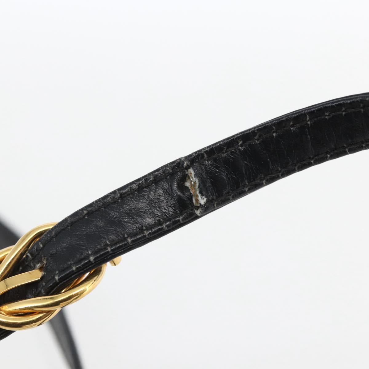 GUCCI Shoulder Bag Leather Black Gold 004 056 0219 Auth fm5081