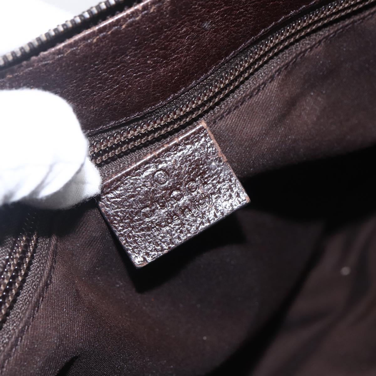 GUCCI GG Canvas Shoulder Bag Beige Silver 114273 Auth fm5091