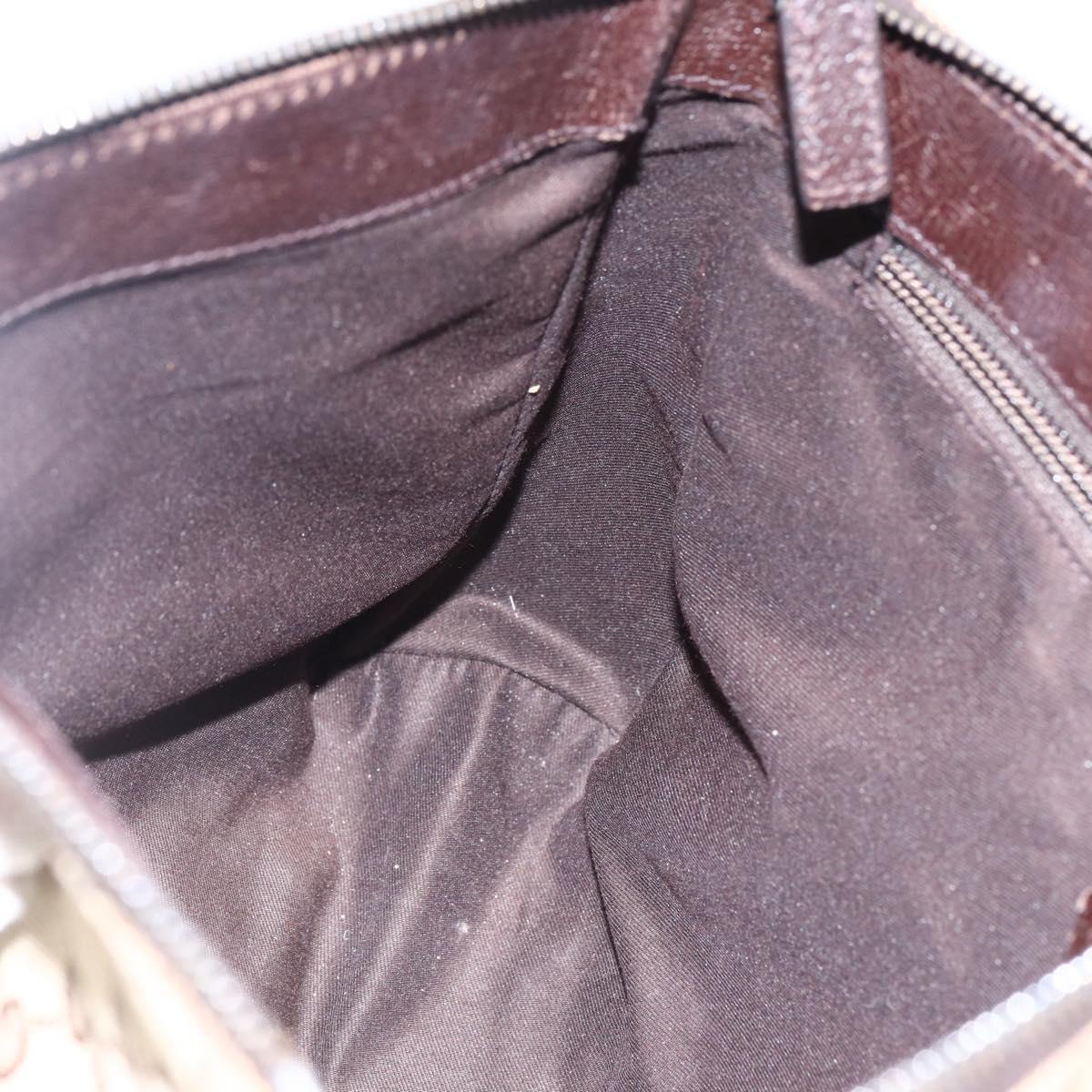 GUCCI GG Canvas Shoulder Bag Beige Silver 114273 Auth fm5091