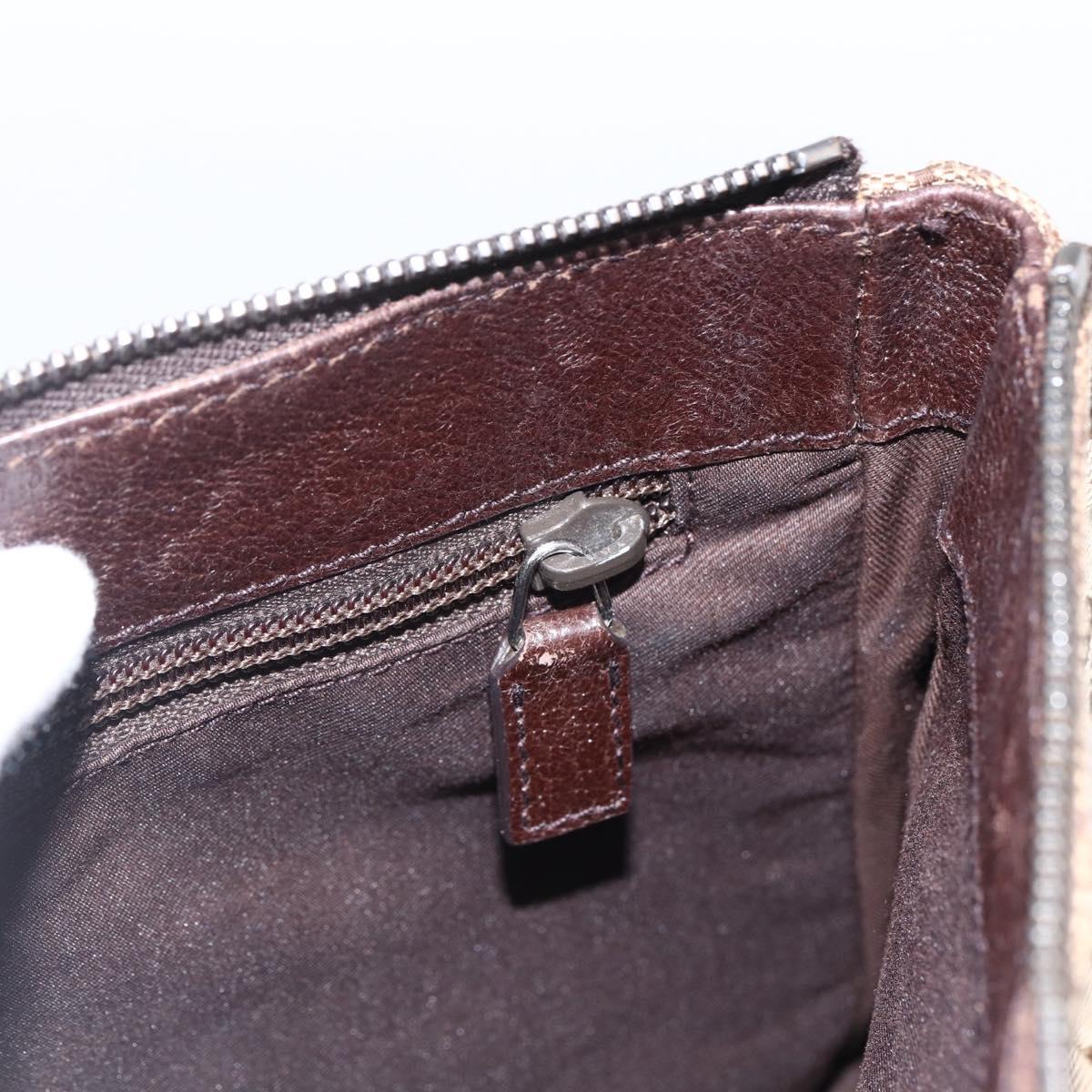 GUCCI GG Canvas Shoulder Bag Beige Silver 114273 Auth fm5091