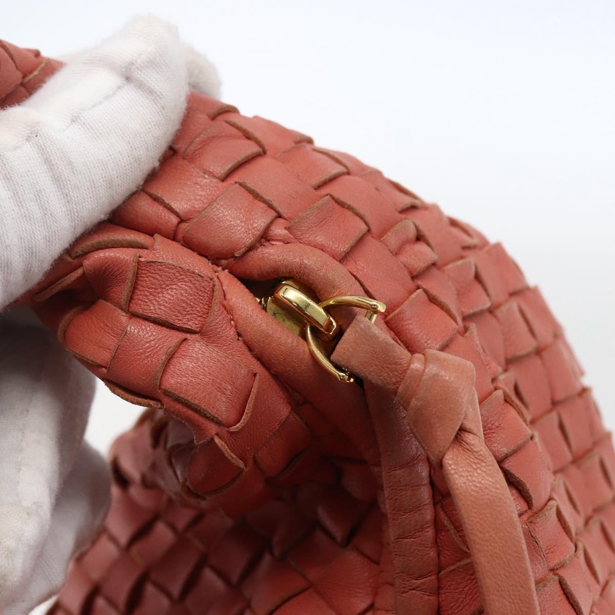 BOTTEGA VENETA INTRECCIATO Hobo Shoulder Bag Leather Outlet Pink Auth fm5096