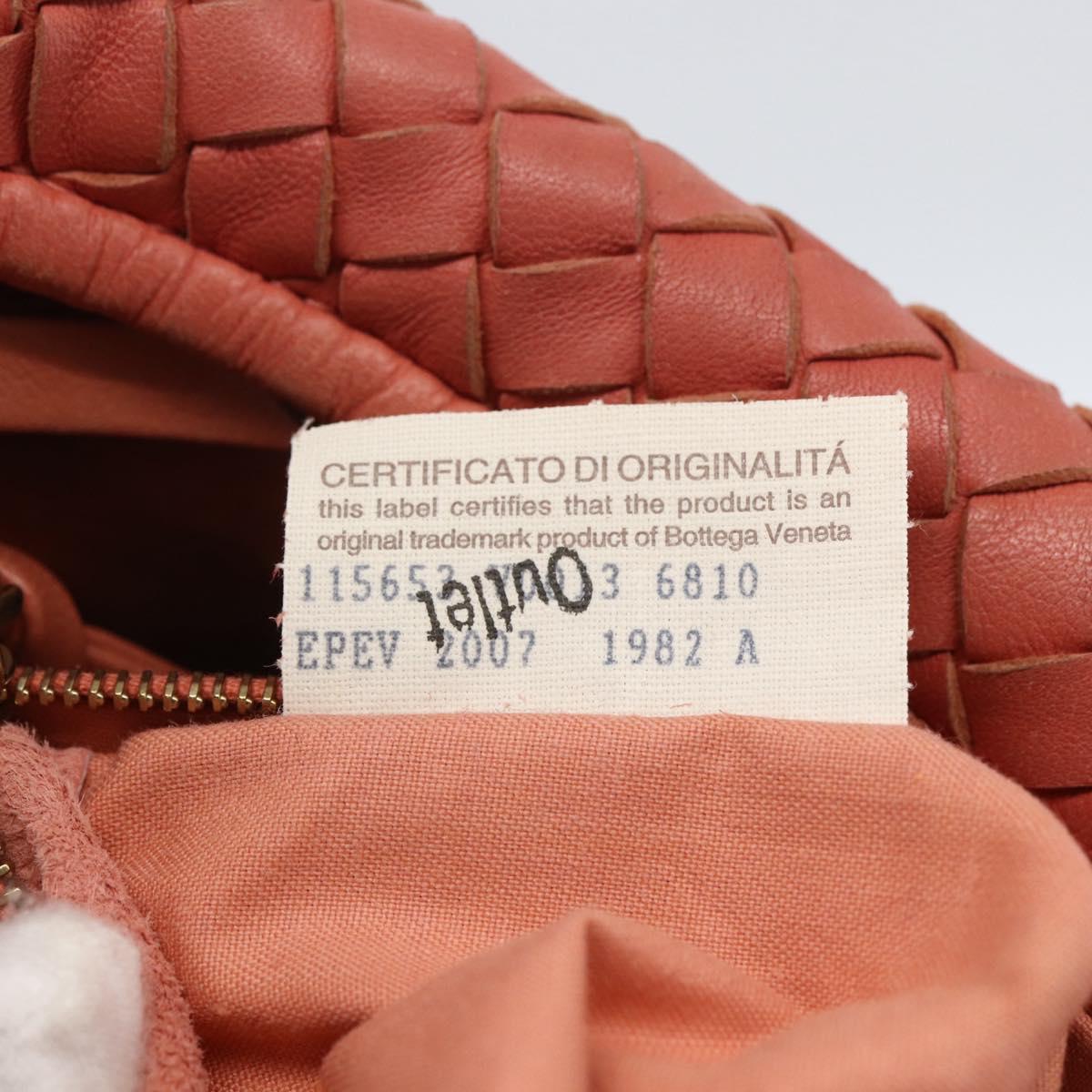 BOTTEGA VENETA INTRECCIATO Hobo Shoulder Bag Leather Outlet Pink Auth fm5096