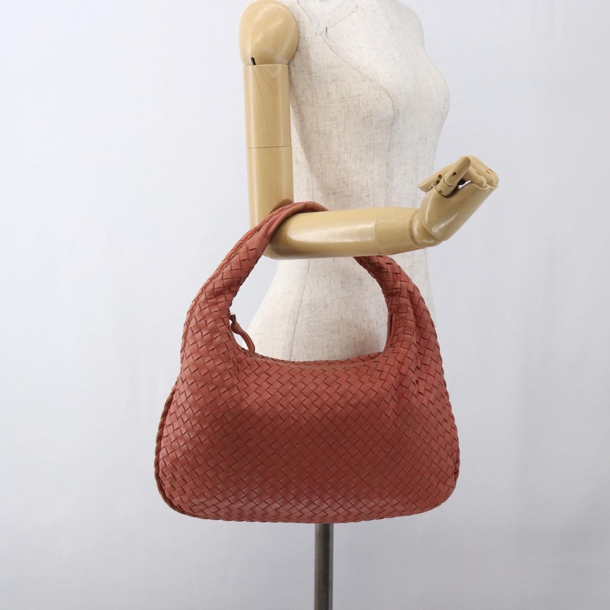 BOTTEGA VENETA INTRECCIATO Hobo Shoulder Bag Leather Outlet Pink Auth fm5096