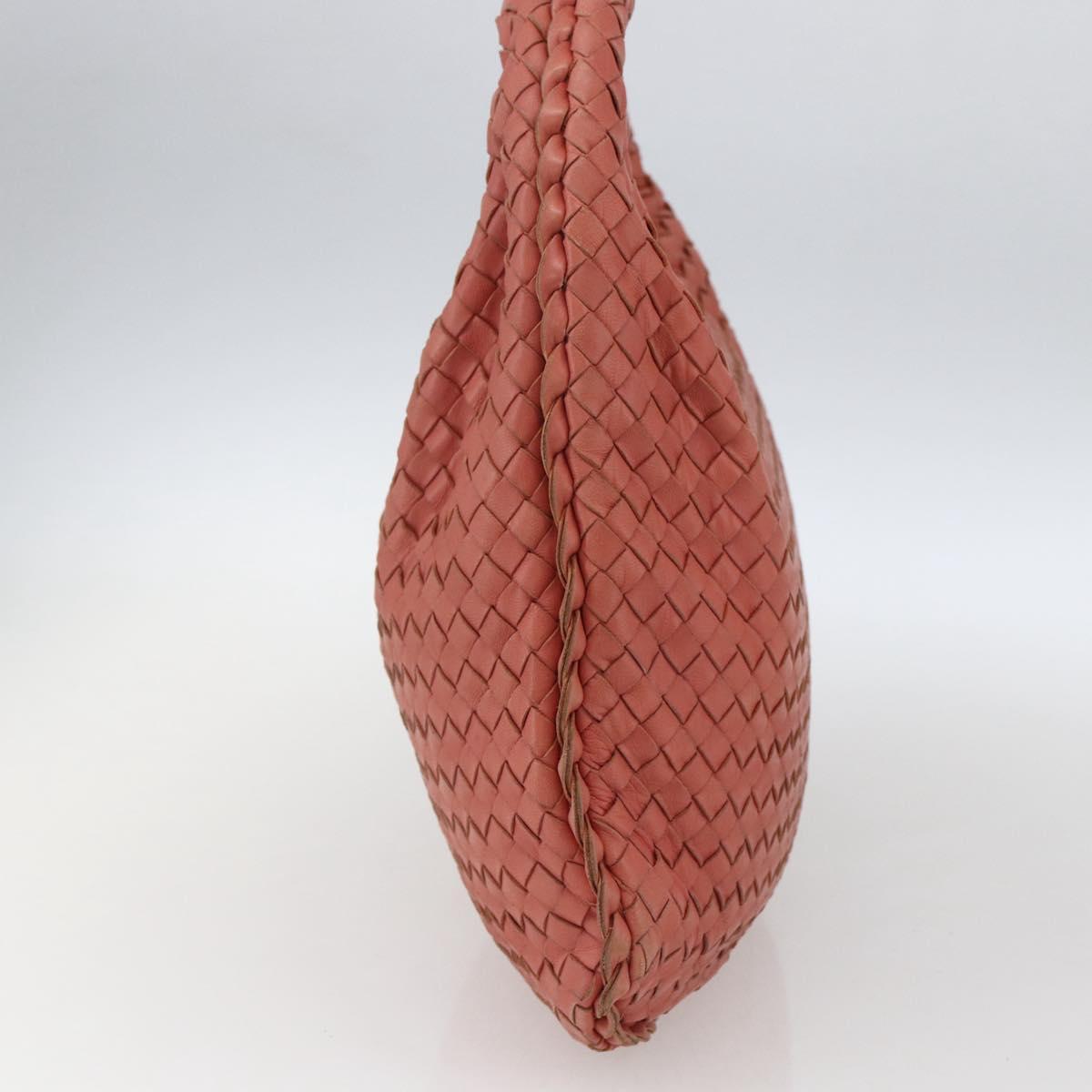 BOTTEGA VENETA INTRECCIATO Hobo Shoulder Bag Leather Outlet Pink Auth fm5096
