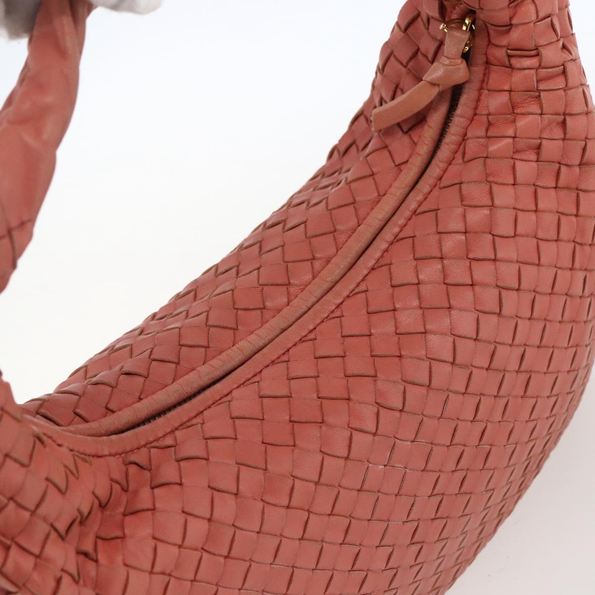 BOTTEGA VENETA INTRECCIATO Hobo Shoulder Bag Leather Outlet Pink Auth fm5096