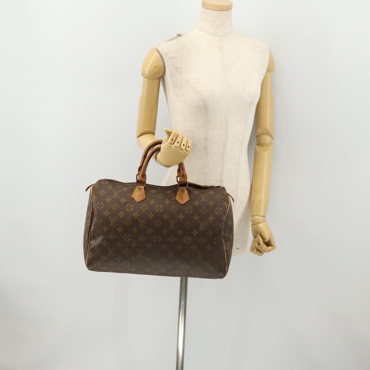 LOUIS VUITTON Monogram Speedy 35 Hand Bag M41524 LV Auth fm5101