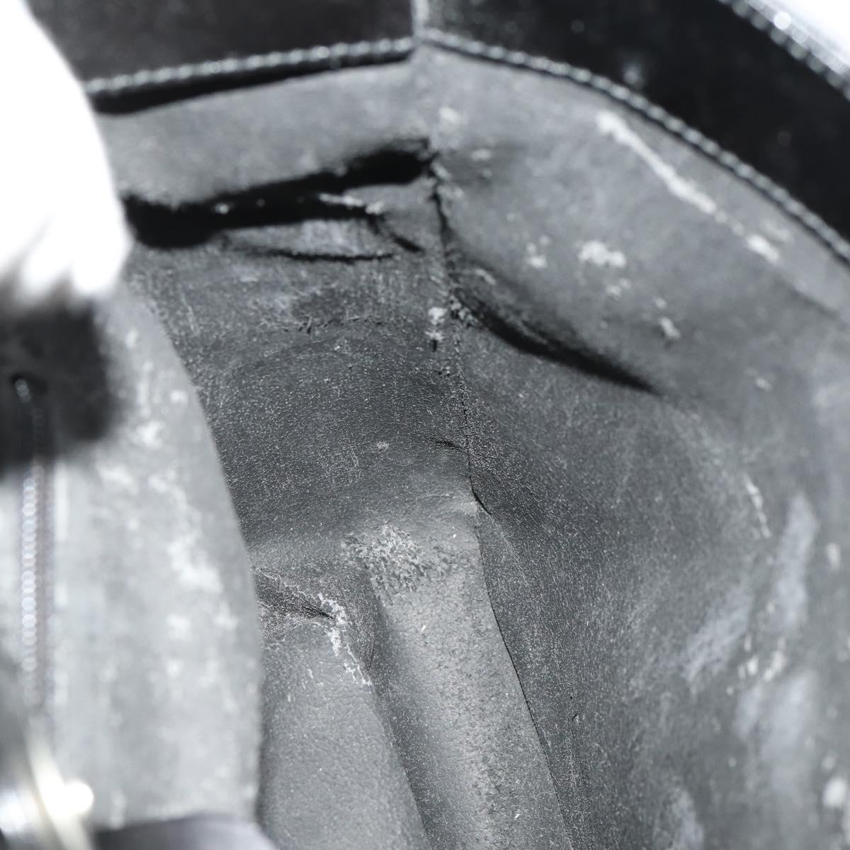 GUCCI Interlocking Bag Patent leather Black Silver 000 2023 0506 Auth fm5110