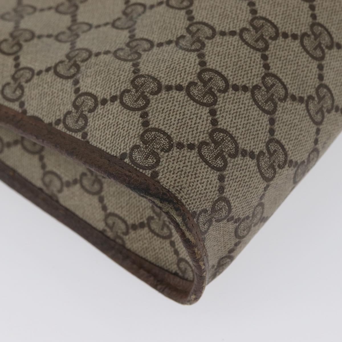 GUCCI GG Supreme Clutch Bag PVC Beige Gold 156 01 061 Auth fm5115