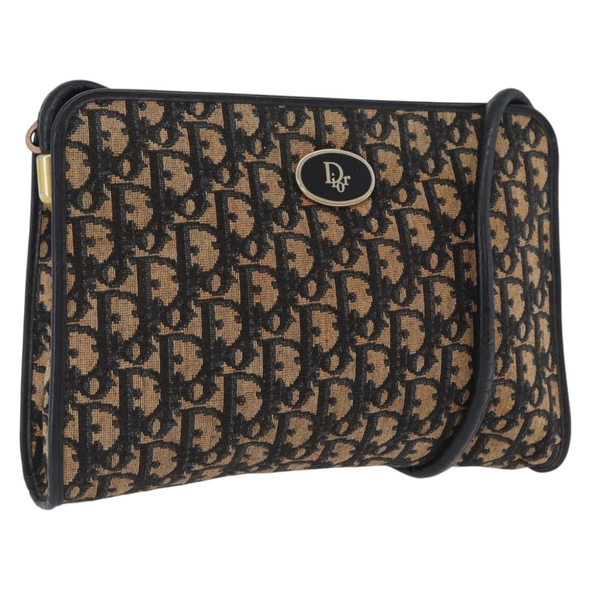 Christian Dior Trotter Canvas Oblique Rabbit Mini Roller Bag Navy Auth fm5122