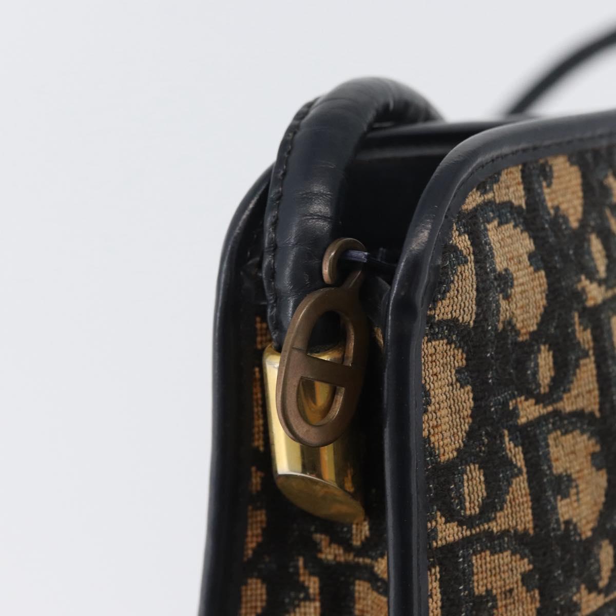 Christian Dior Trotter Canvas Oblique Rabbit Mini Roller Bag Navy Auth fm5122