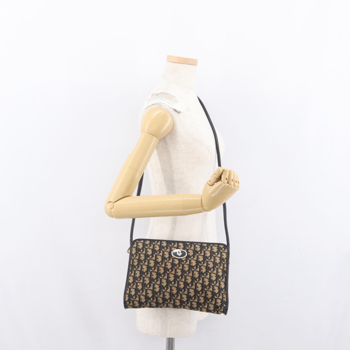 Christian Dior Trotter Canvas Oblique Rabbit Mini Roller Bag Navy Auth fm5122