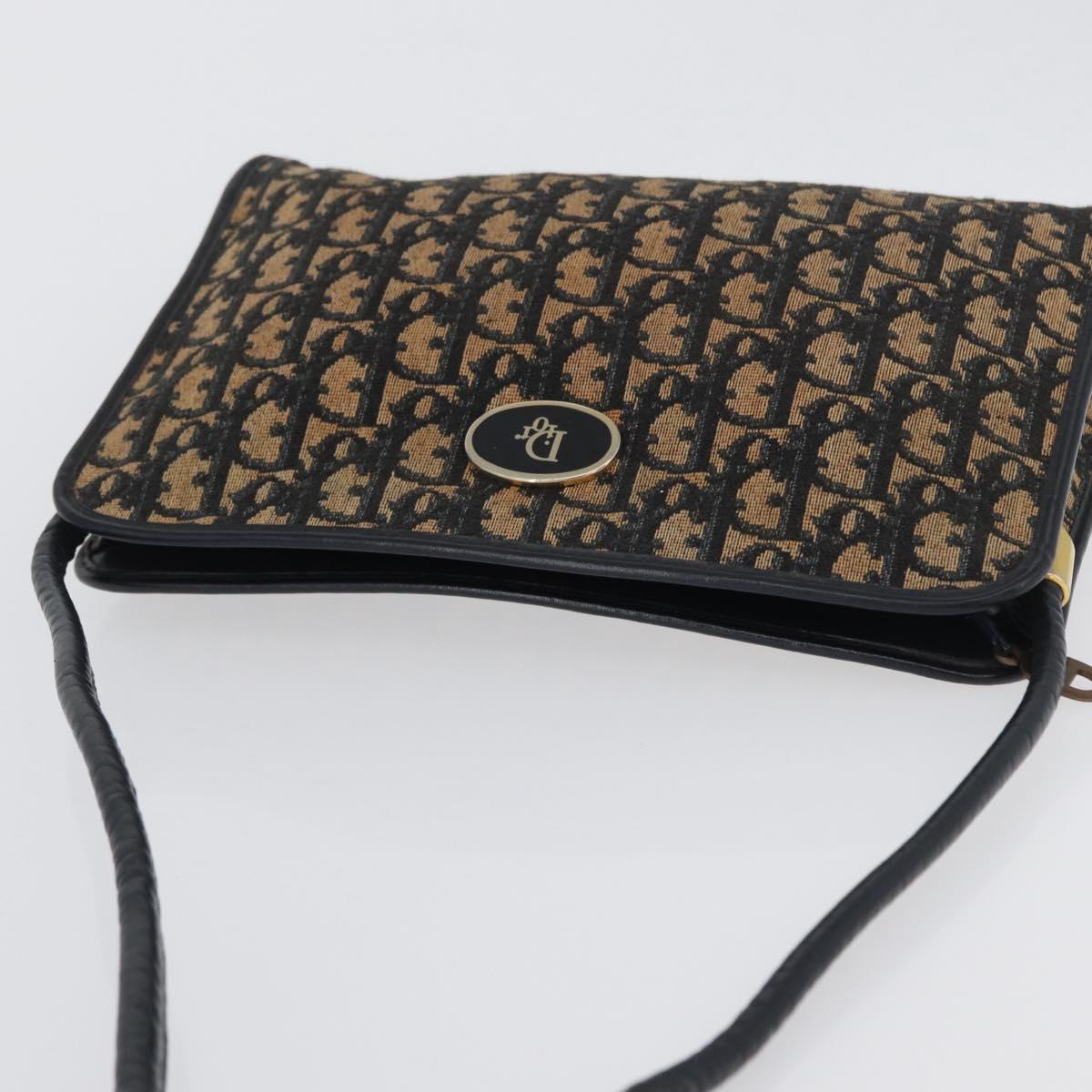 Christian Dior Trotter Canvas Oblique Rabbit Mini Roller Bag Navy Auth fm5122