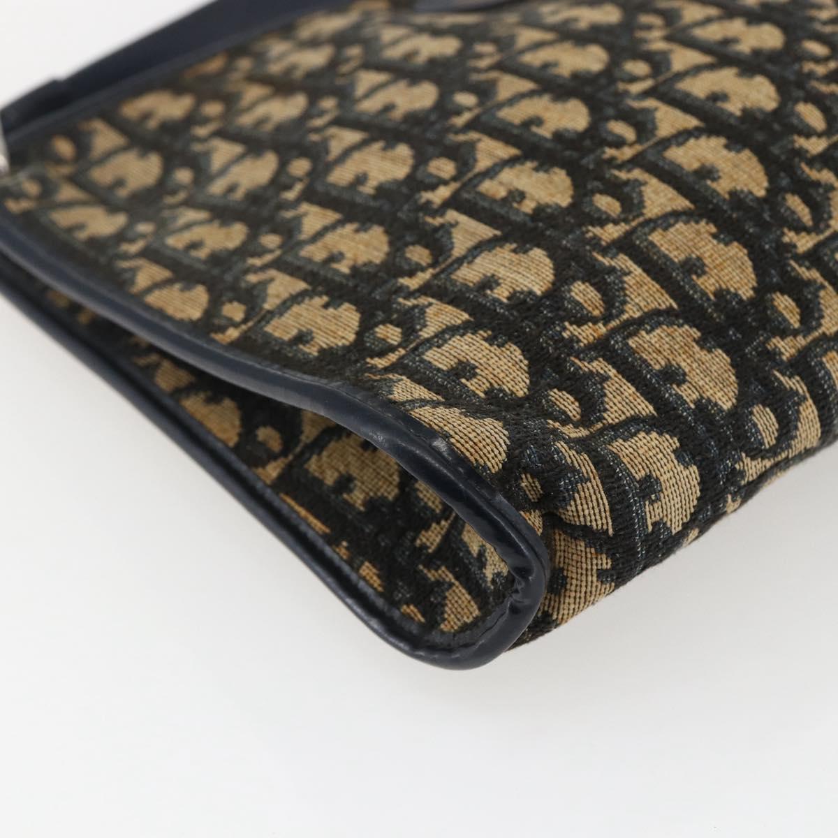 Christian Dior Trotter Canvas Oblique Rabbit Mini Roller Bag Navy Auth fm5123