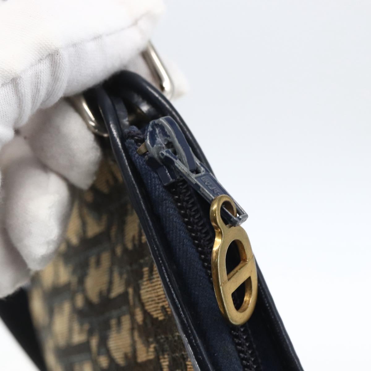 Christian Dior Trotter Canvas Oblique Rabbit Mini Roller Bag Navy Auth fm5123