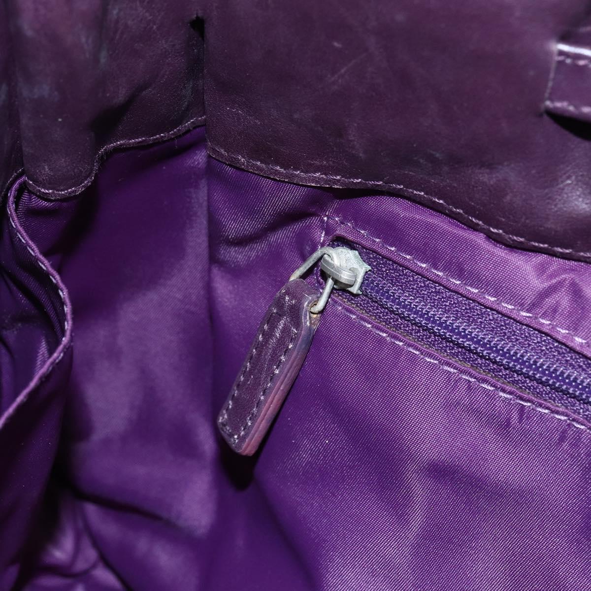 Christian Dior Canage Hand Bag Nylon Purple Silver Auth fm5125