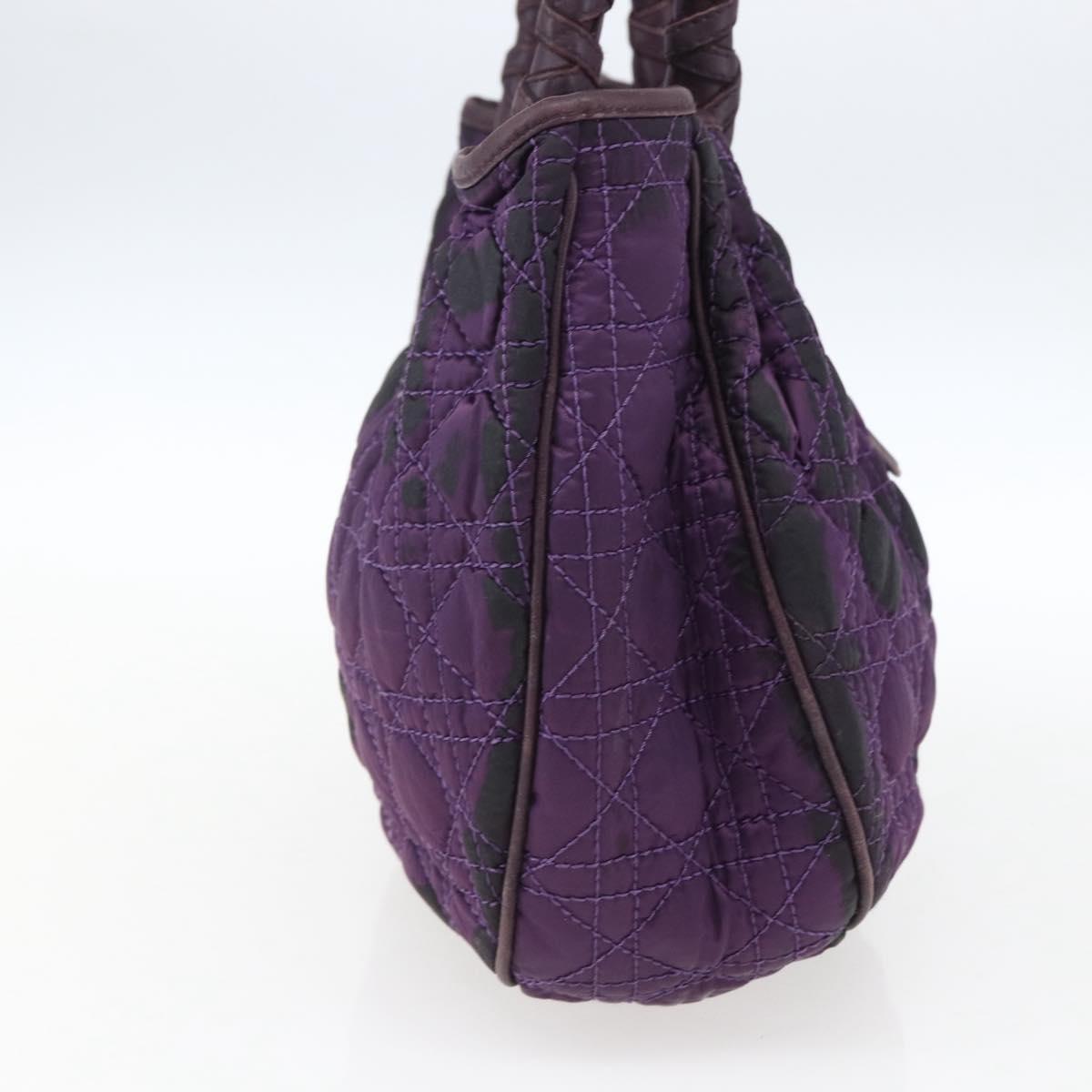 Christian Dior Canage Hand Bag Nylon Purple Silver Auth fm5125