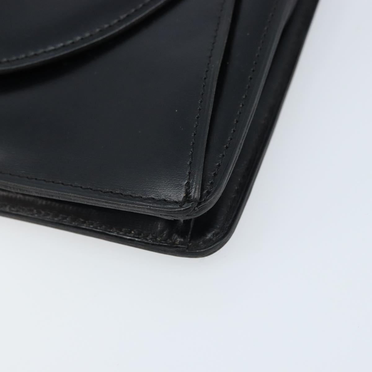Christian Dior Shoulder Bag Leather Black Gold Auth fm5126