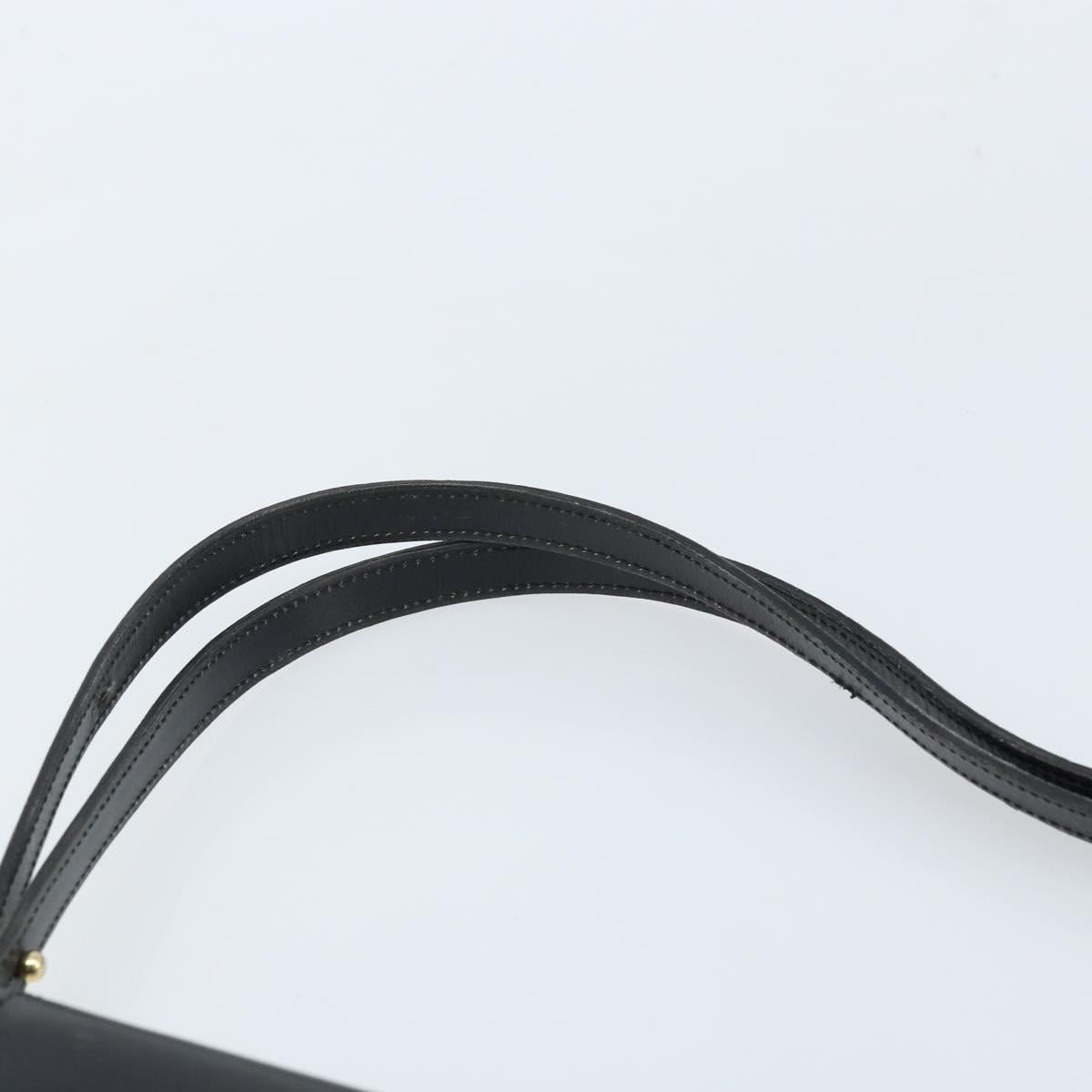 Christian Dior Shoulder Bag Leather Black Gold Auth fm5126