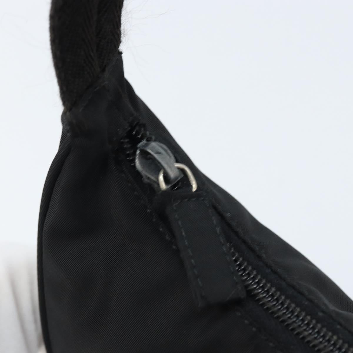 PRADA Hand pouch Hand Bag Nylon Black Silver Auth fm5139V